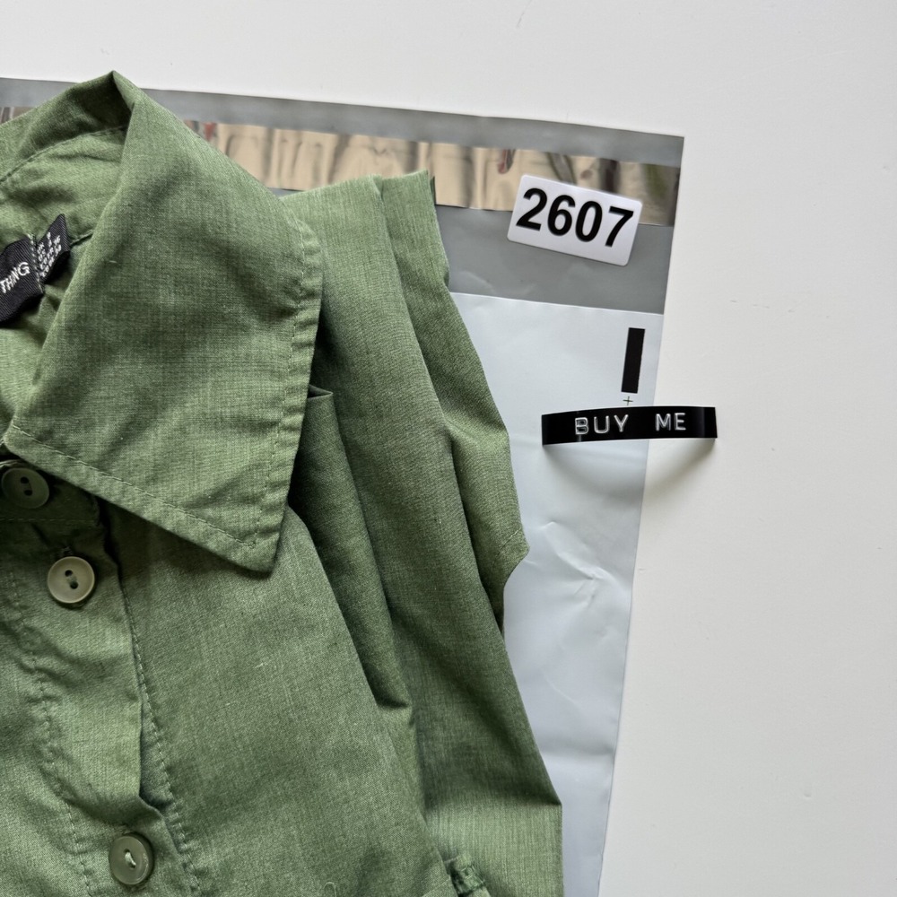 PRETTY LITTLE THING Oversized Button Up L/S Shirt Womens‎ 4 Green - Picture 15 of 15